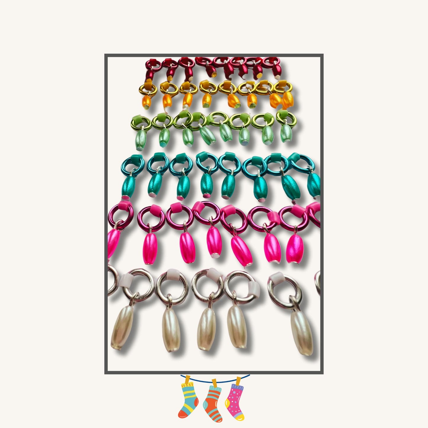 Rainbow Mini Stitch Markers for Sock & Lace Knitting - Snag Free - Sock Pips