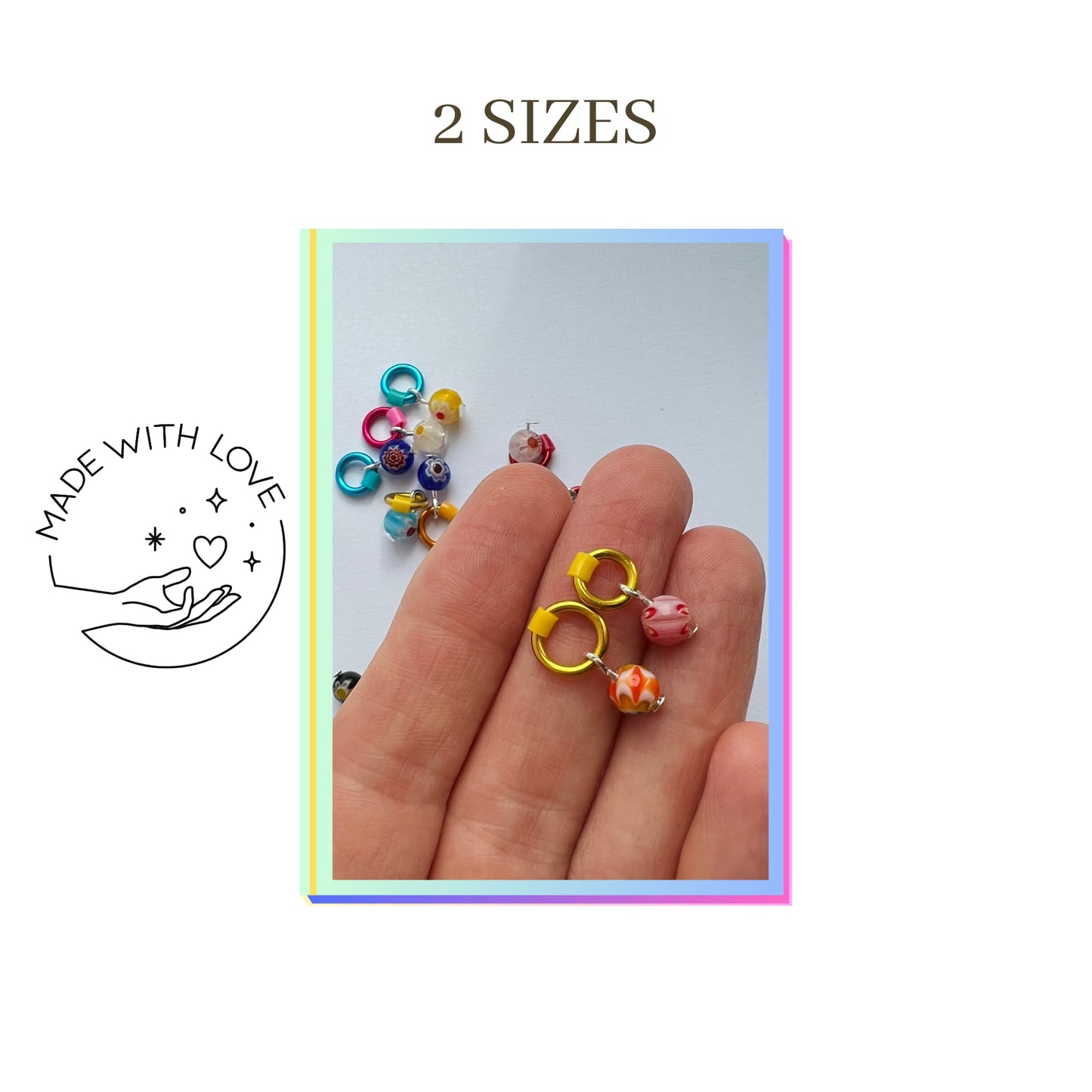 Millefiori Glass Knitting Stitch Markers -Tokyo Pop!