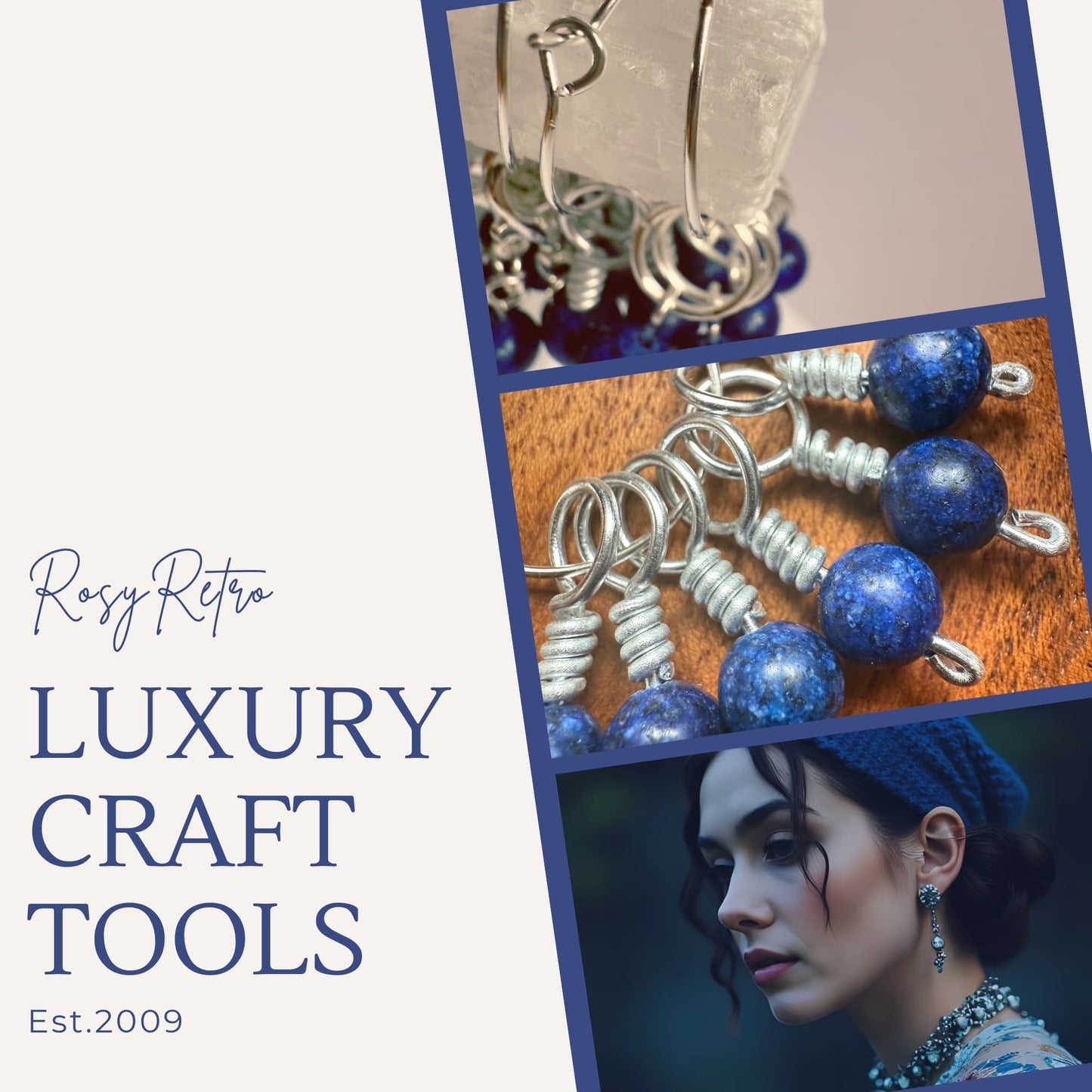 Lapis Lazuli Stitch Markers - River