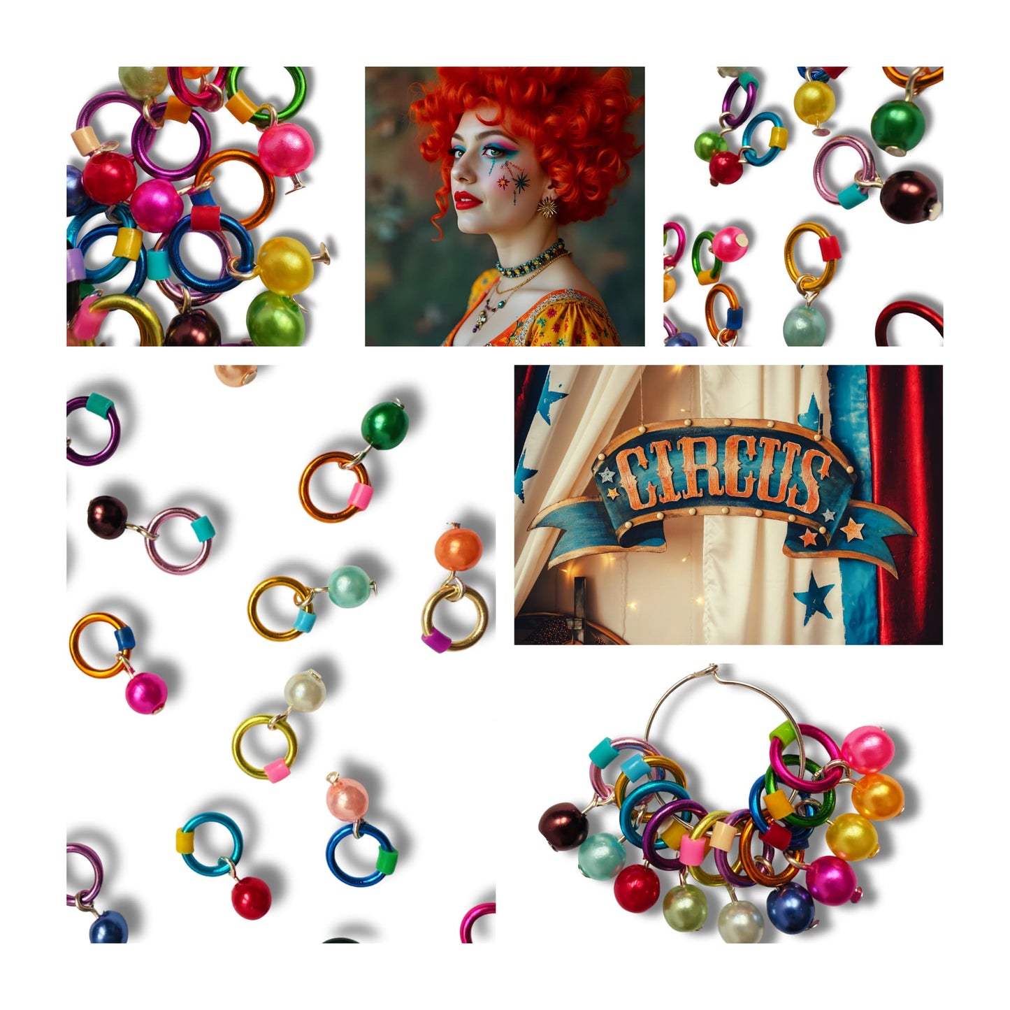 Rainbow stitch markers by RosyRetro - Circus pops