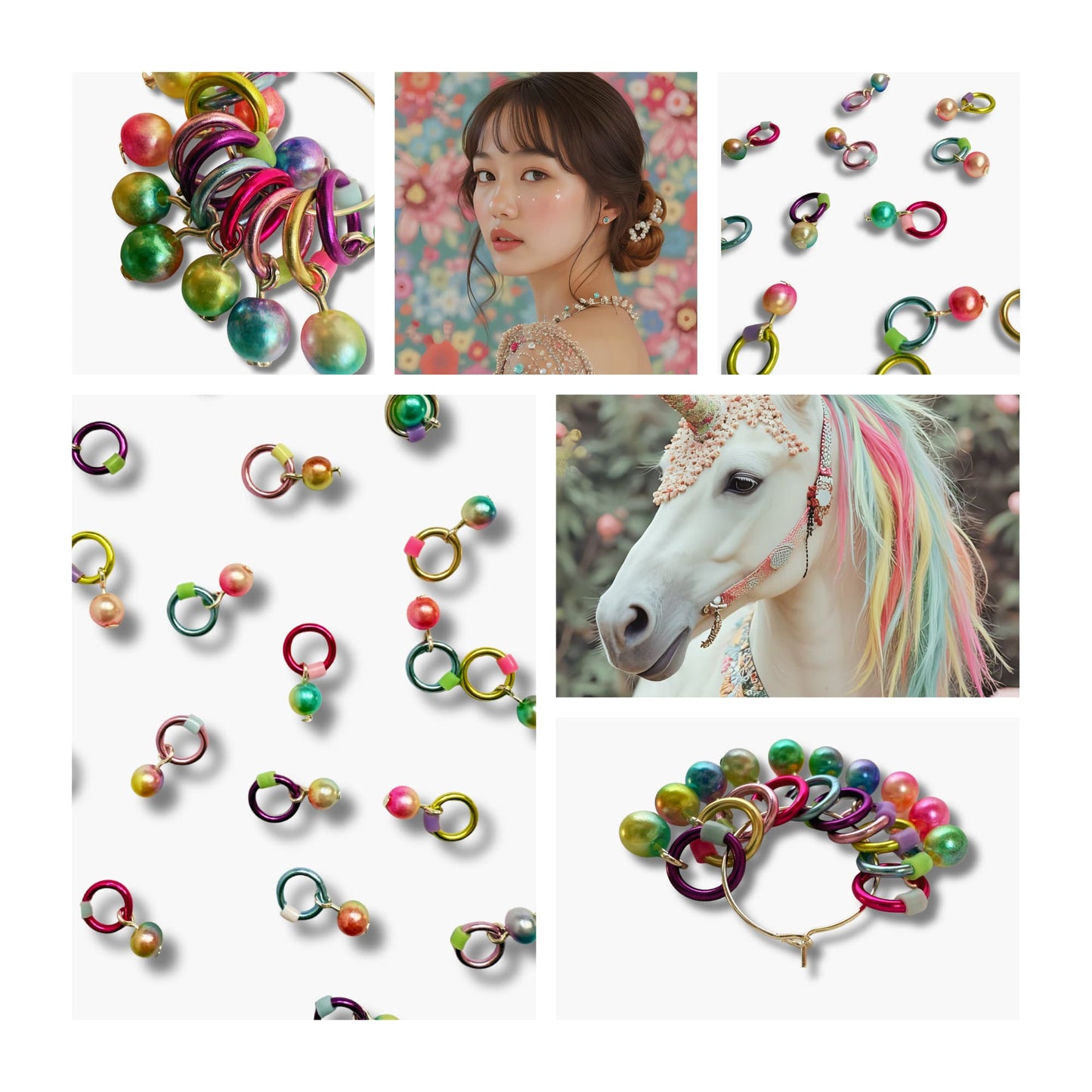 Knitting Stitch Markers in Rainbow Pastels, Snag Free - Unicorn Tears