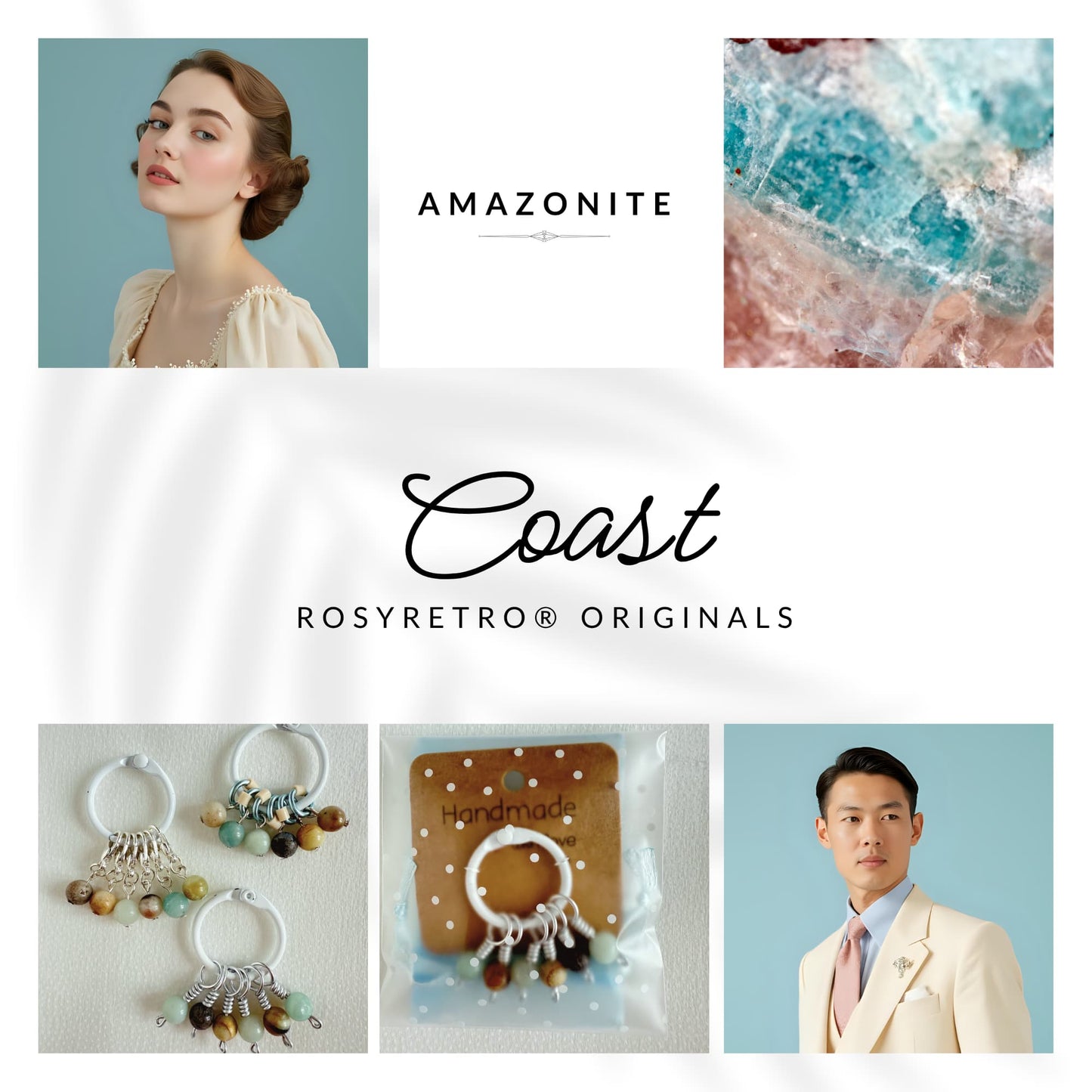 Amazonite Stitch Markers - Coast