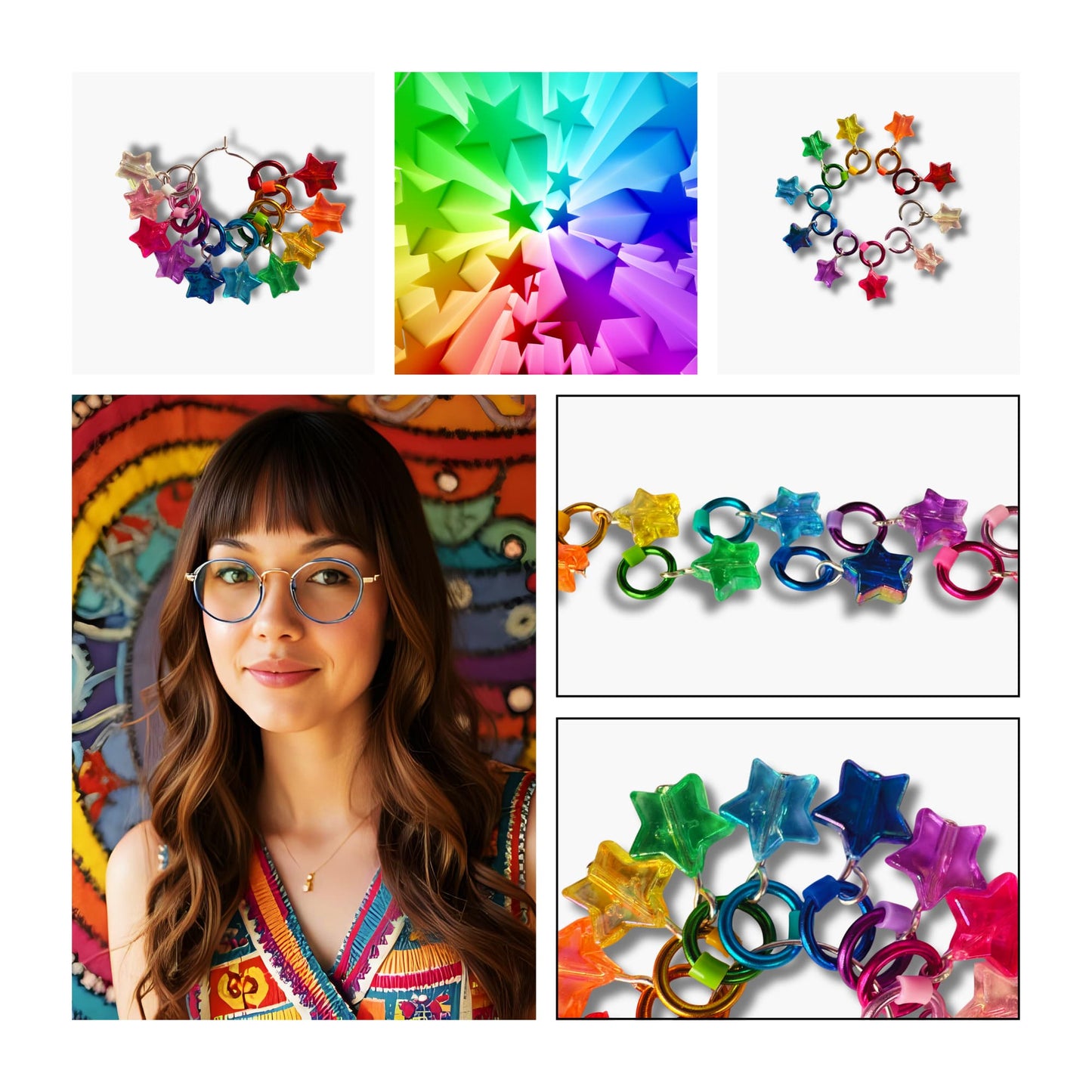 Star Stitch Markers for Knitting -Disco Star