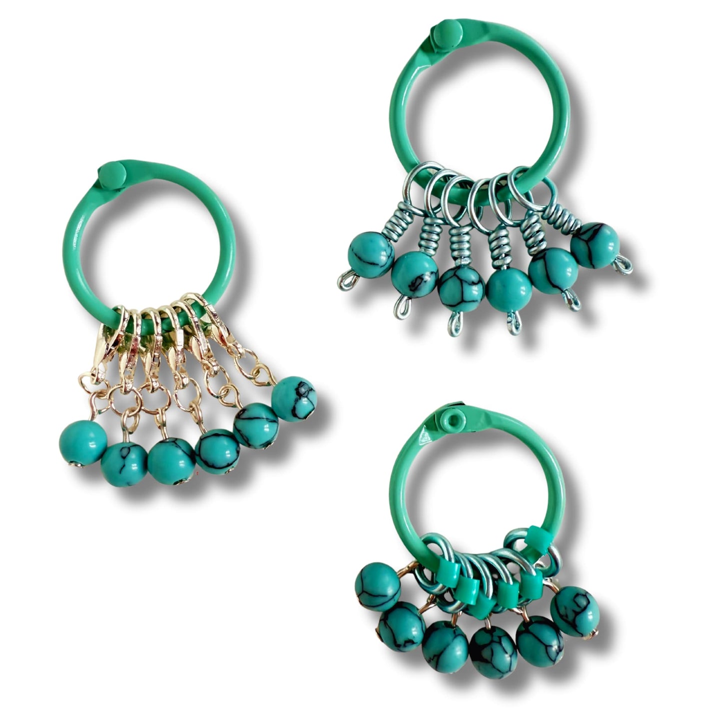 Turquoise Stitch Markers - Pool