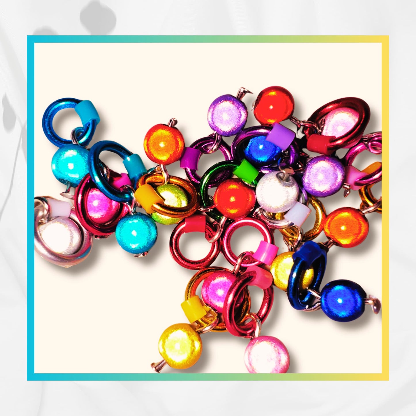 Stitch Markers for Knitting in Rainbow Colours -Glow Balls