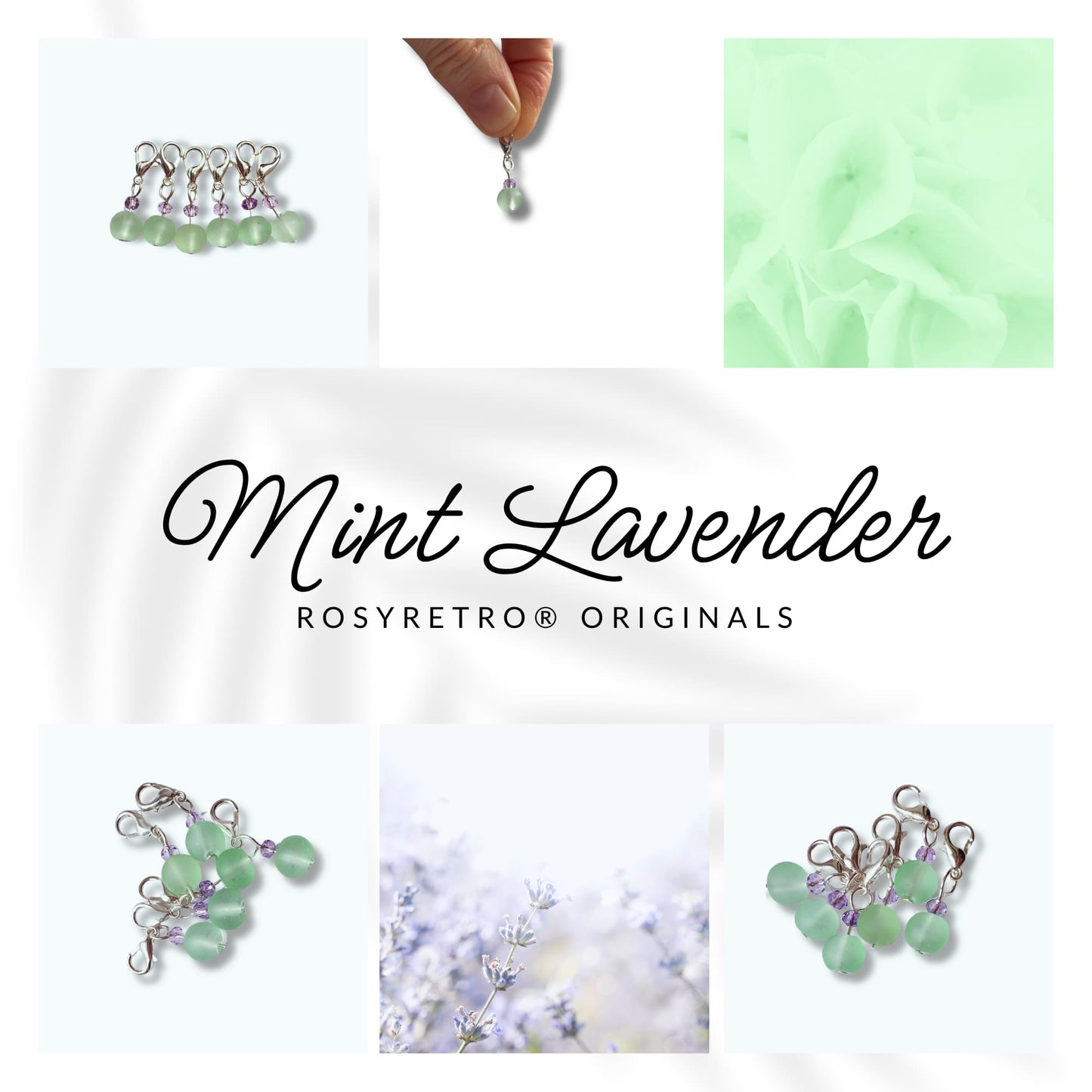 Crochet Stitch Markers - Mint Lavender