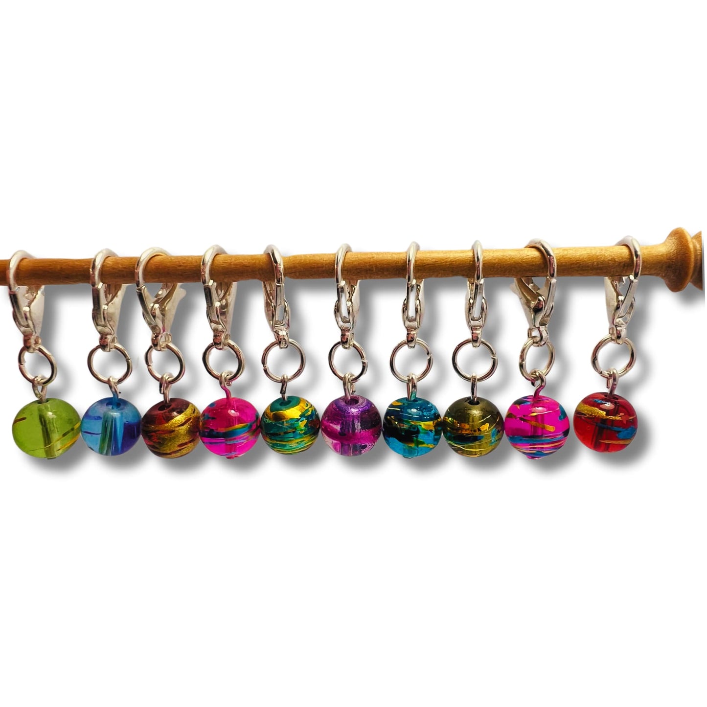Glass Crochet Stitch Markers - Bombay Summer