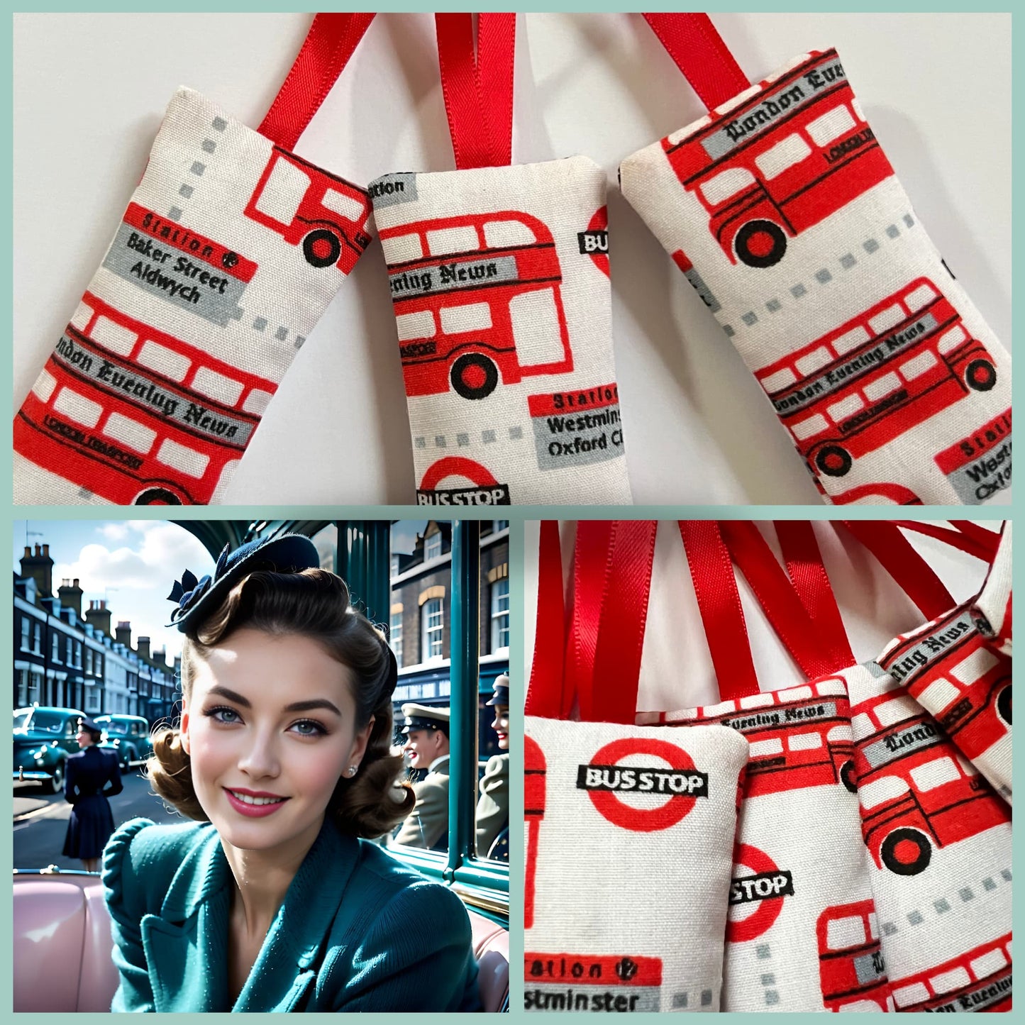 Lavender Bags , Vintage Britain - London Bus