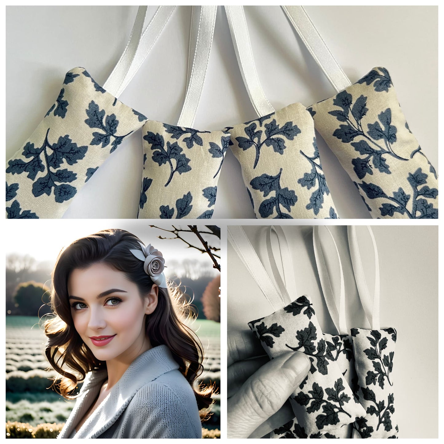 Lavender Scent Sachets , Vintage Floral - Grey Gardens