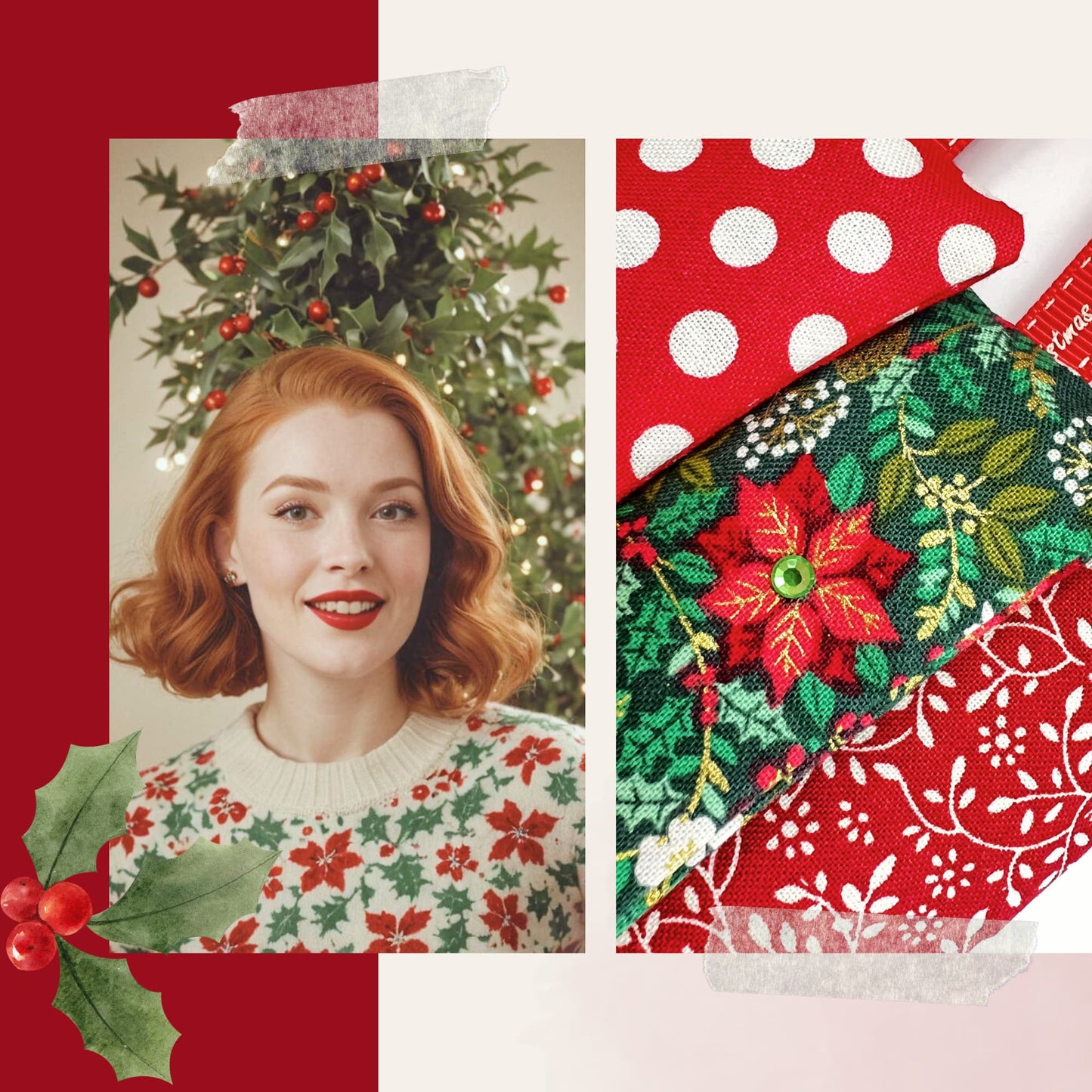 Lavender bags Xmas Set - Holly Jolly