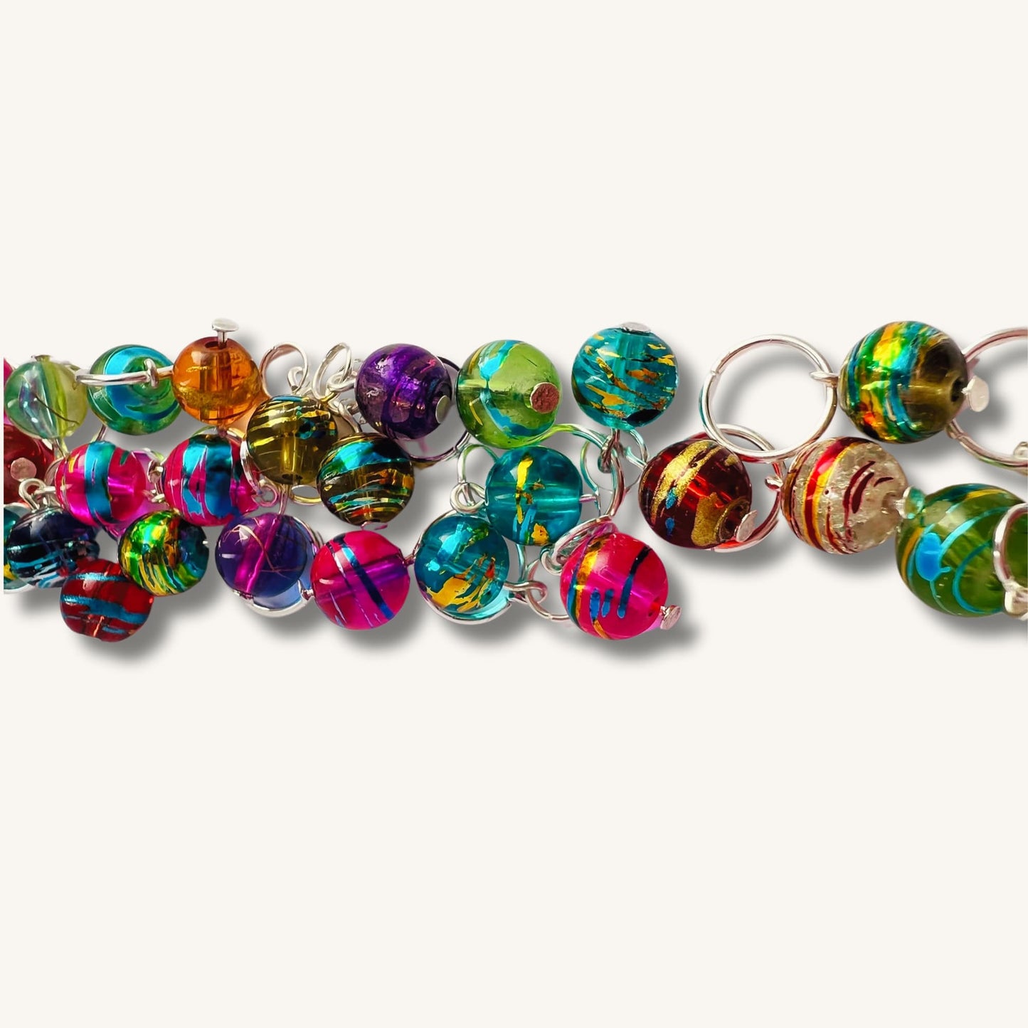 Rainbow Knitting Stitch Markers, Glass - Bombay Summer