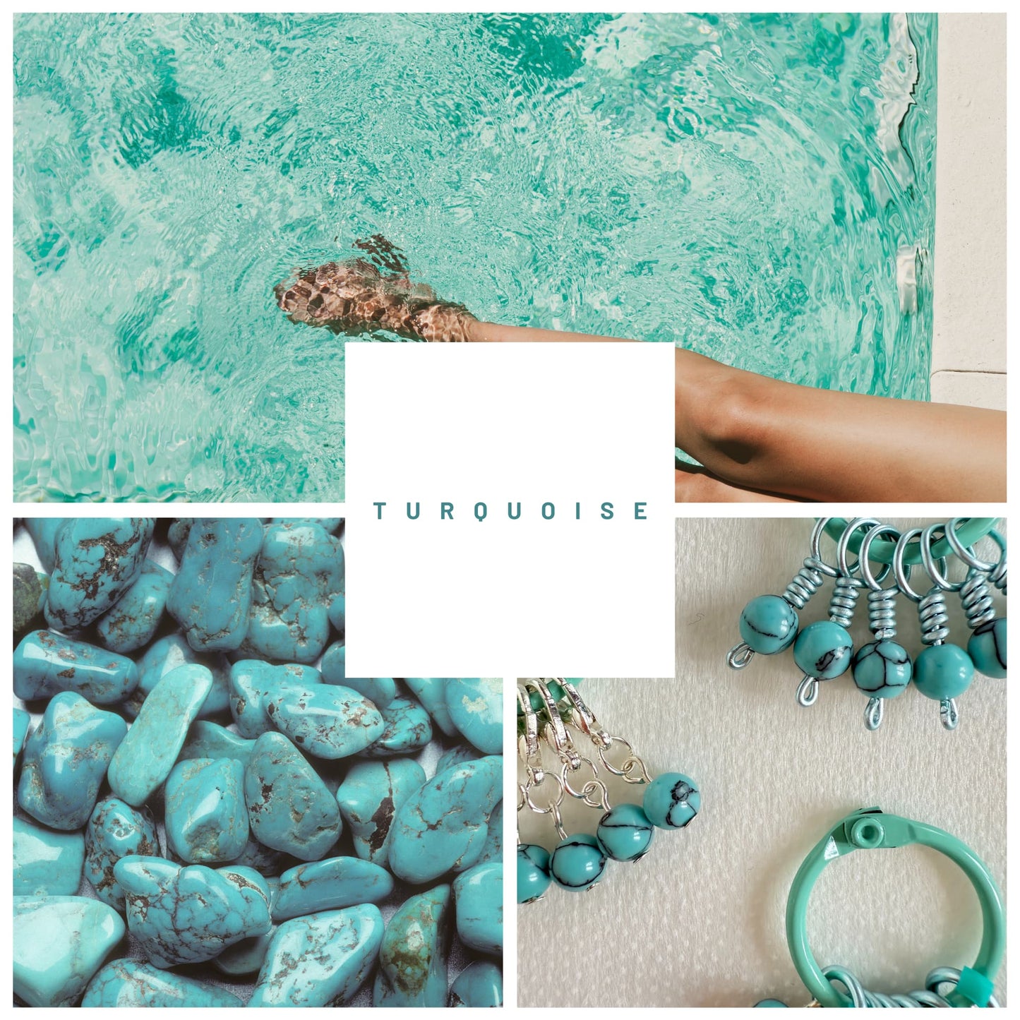 Turquoise Stitch Markers - Pool