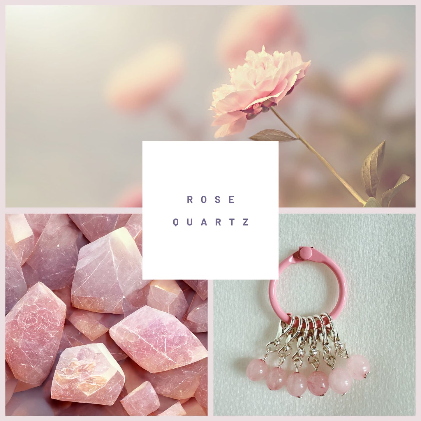 Rose Quartz Stitch Markers - Blush
