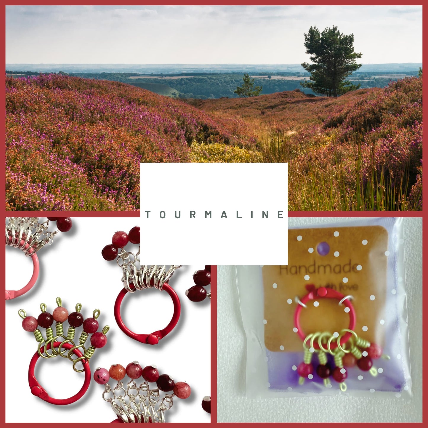 Tourmaline Stitch Markers - Heather