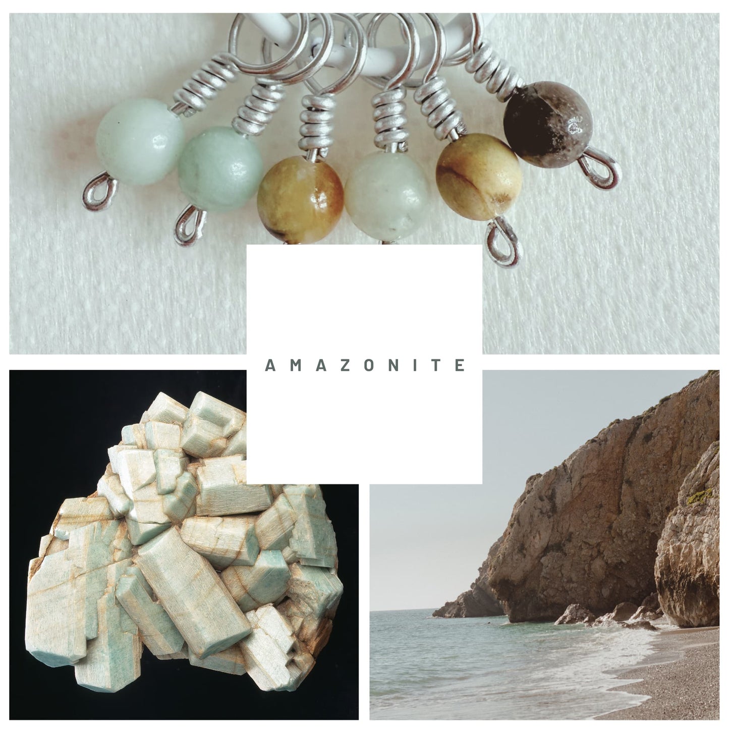 Amazonite Stitch Markers - Coast