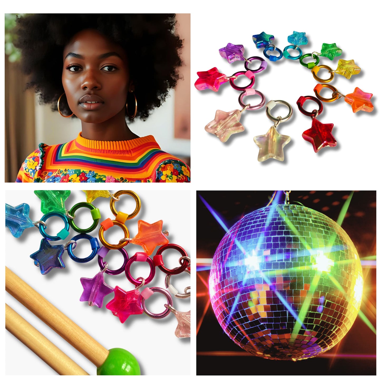 Star Stitch Markers for Knitting -Disco Star