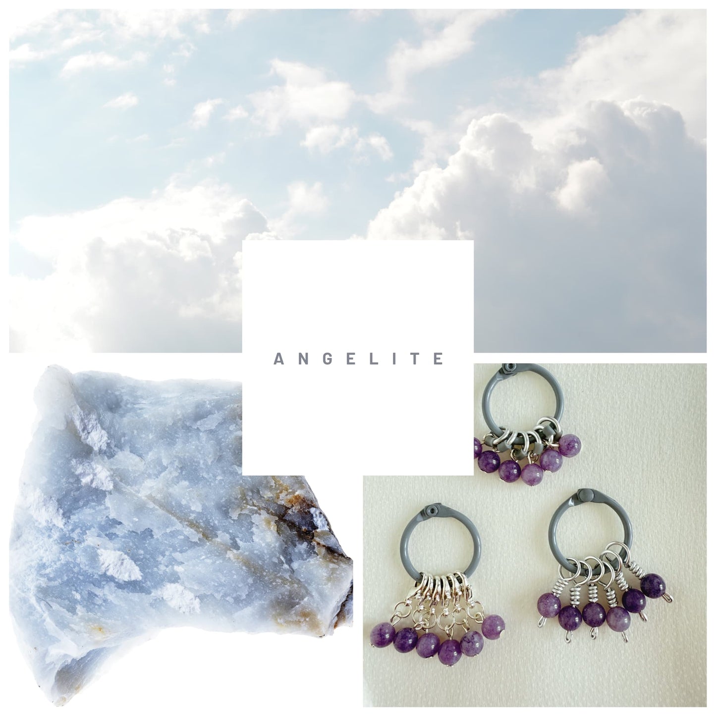 Angelite Stitch Markers - Cloud