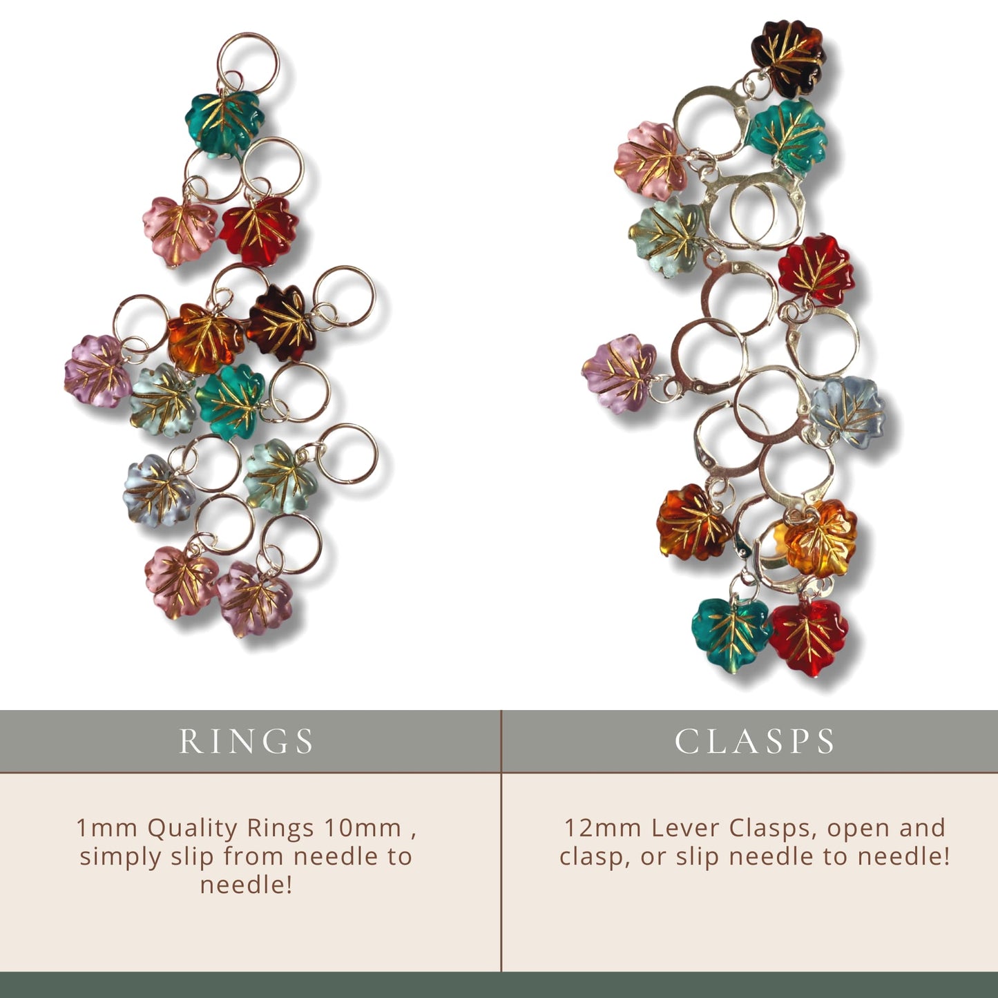 Leaf Stitch Markers - Autumn Knitting