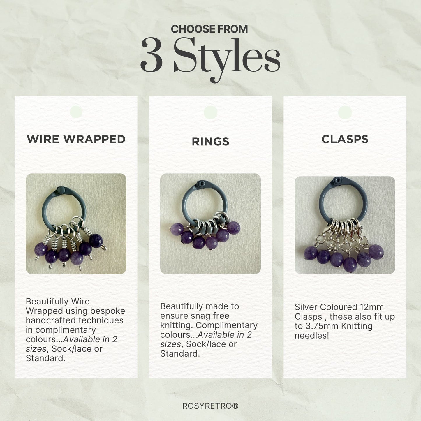 Angelite Stitch Markers - Cloud