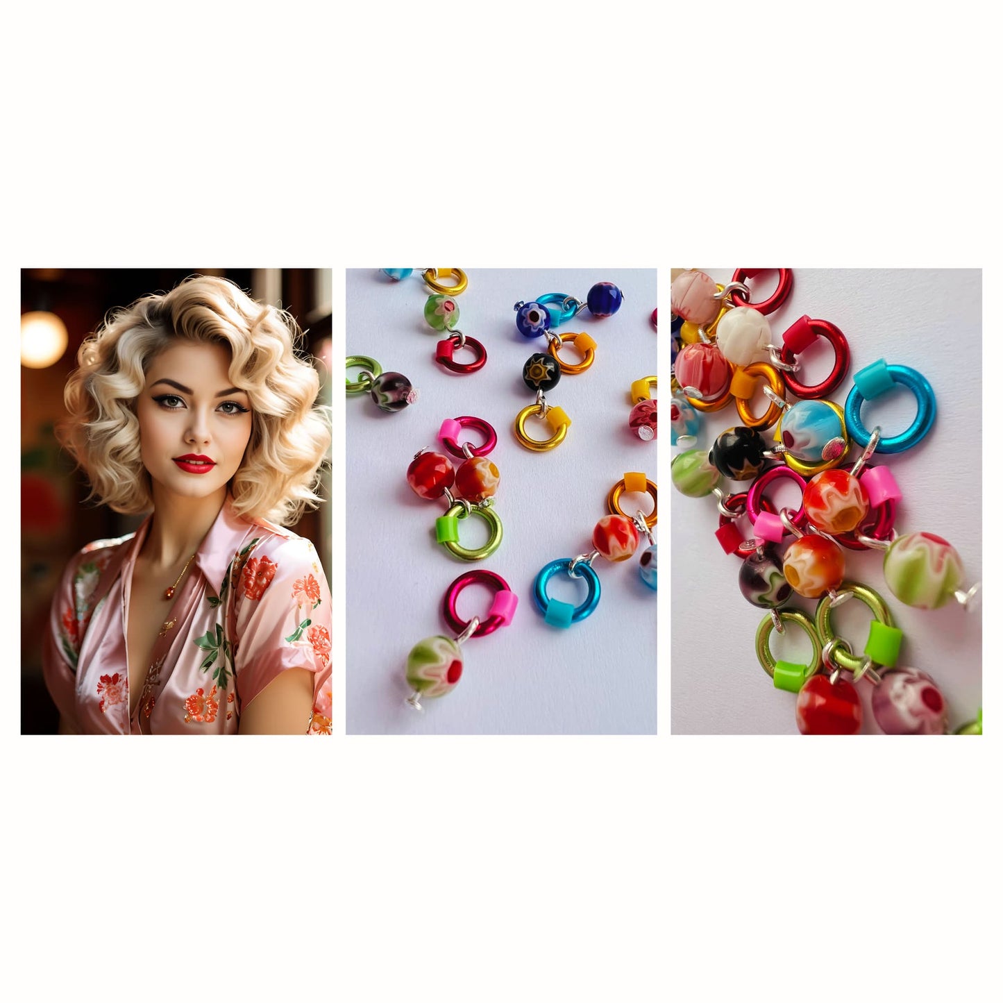 Millefiori Glass Knitting Stitch Markers -Tokyo Pop!