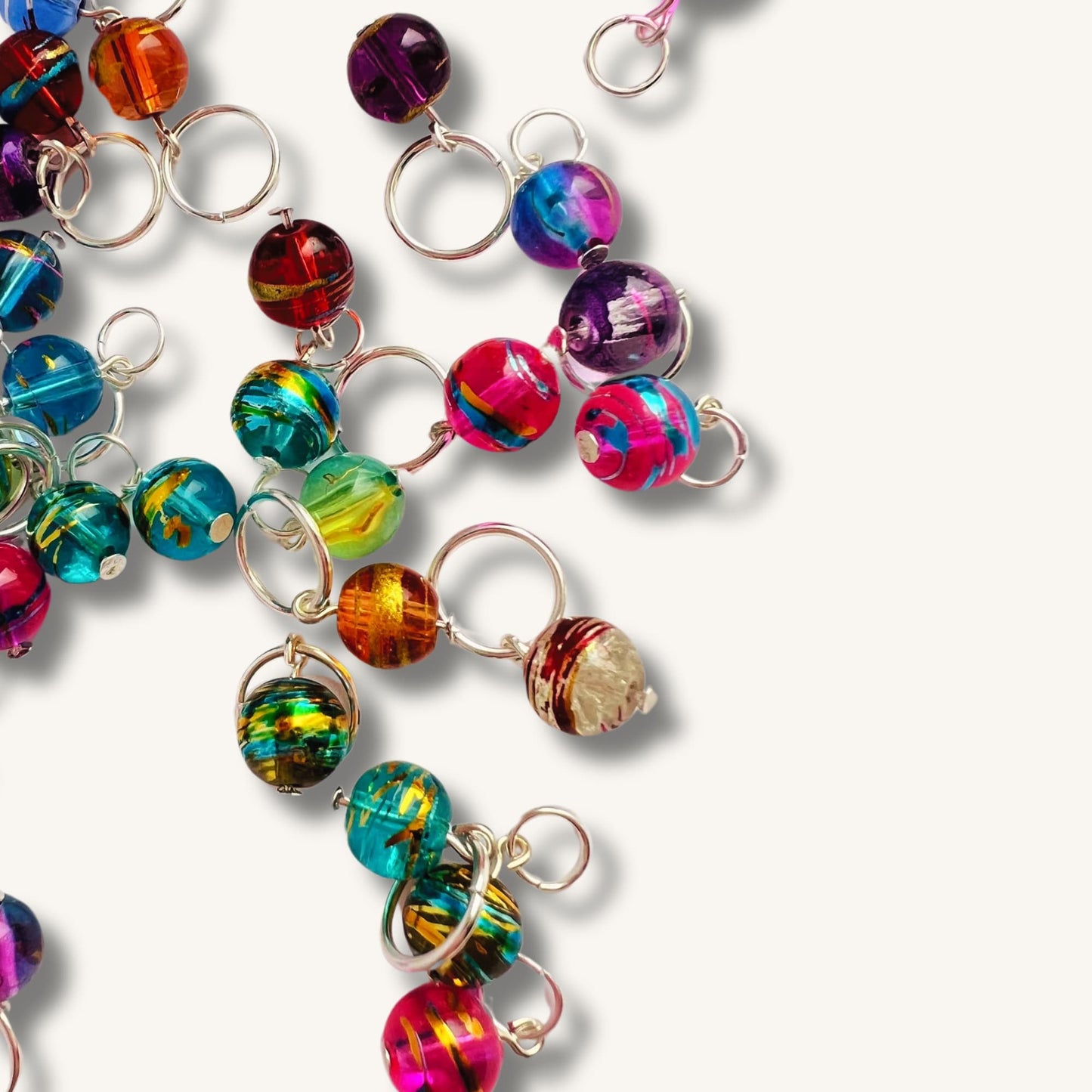 Rainbow Knitting Stitch Markers, Glass - Bombay Summer