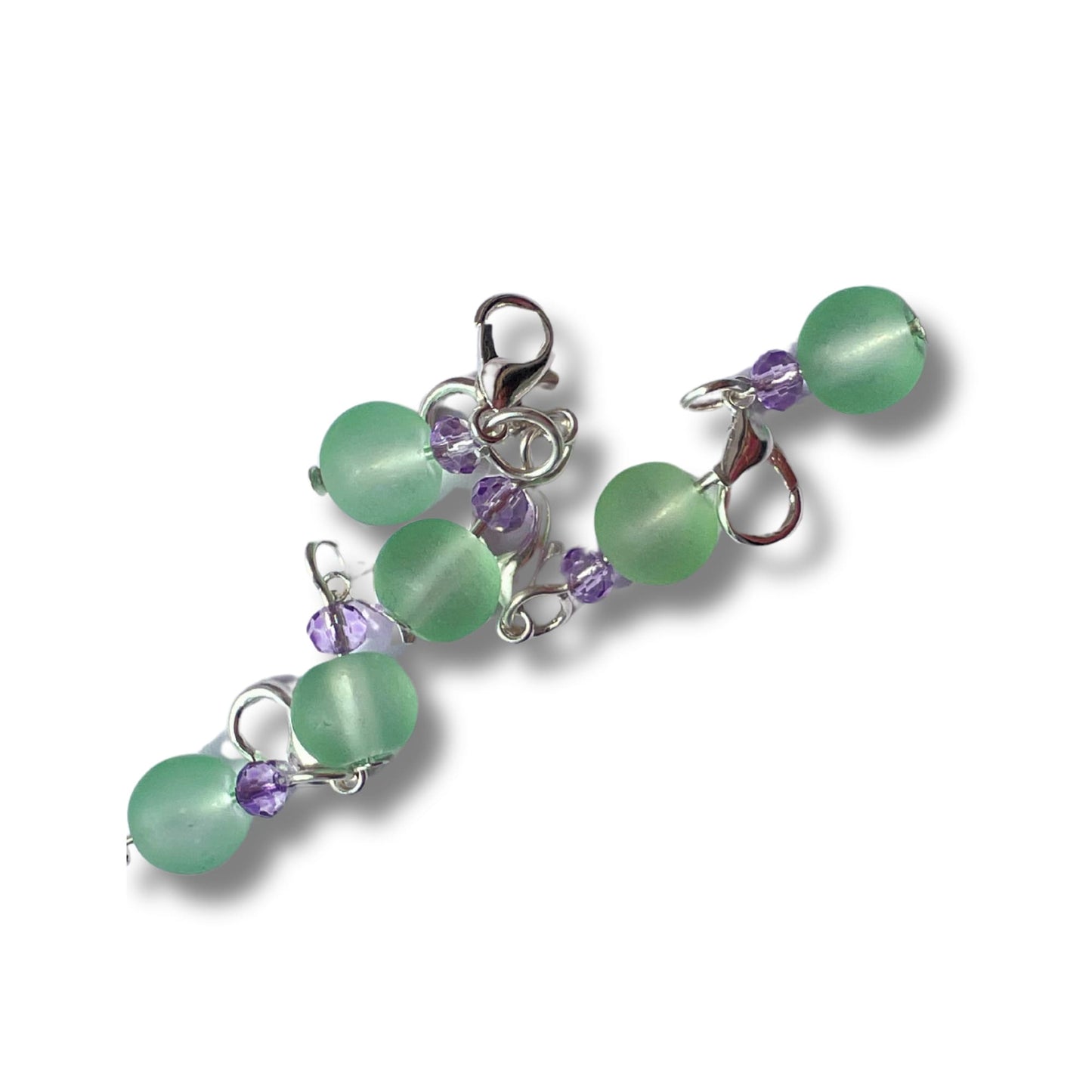 Crochet Stitch Markers - Mint Lavender