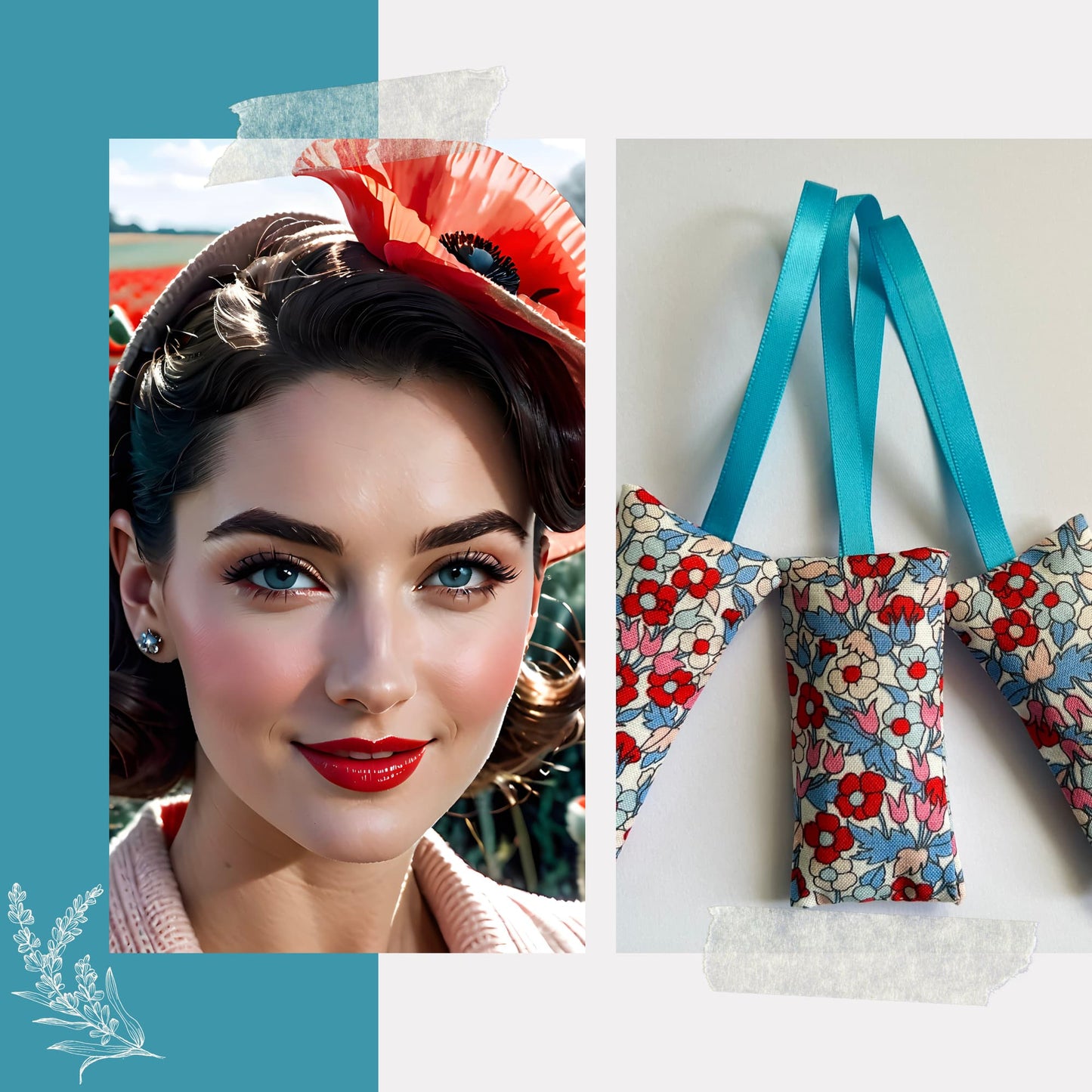 Scented Lavender bags - Liberty Fabric - Piccadilly Poppy