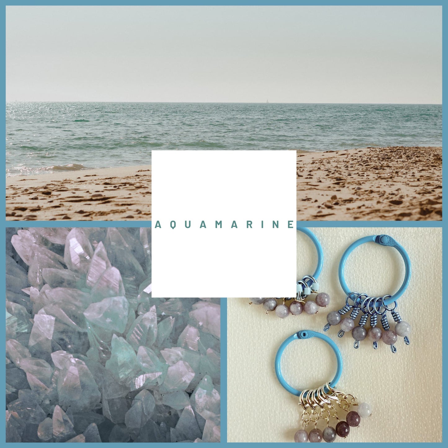 Aquamarine Stitch Markers - Sea