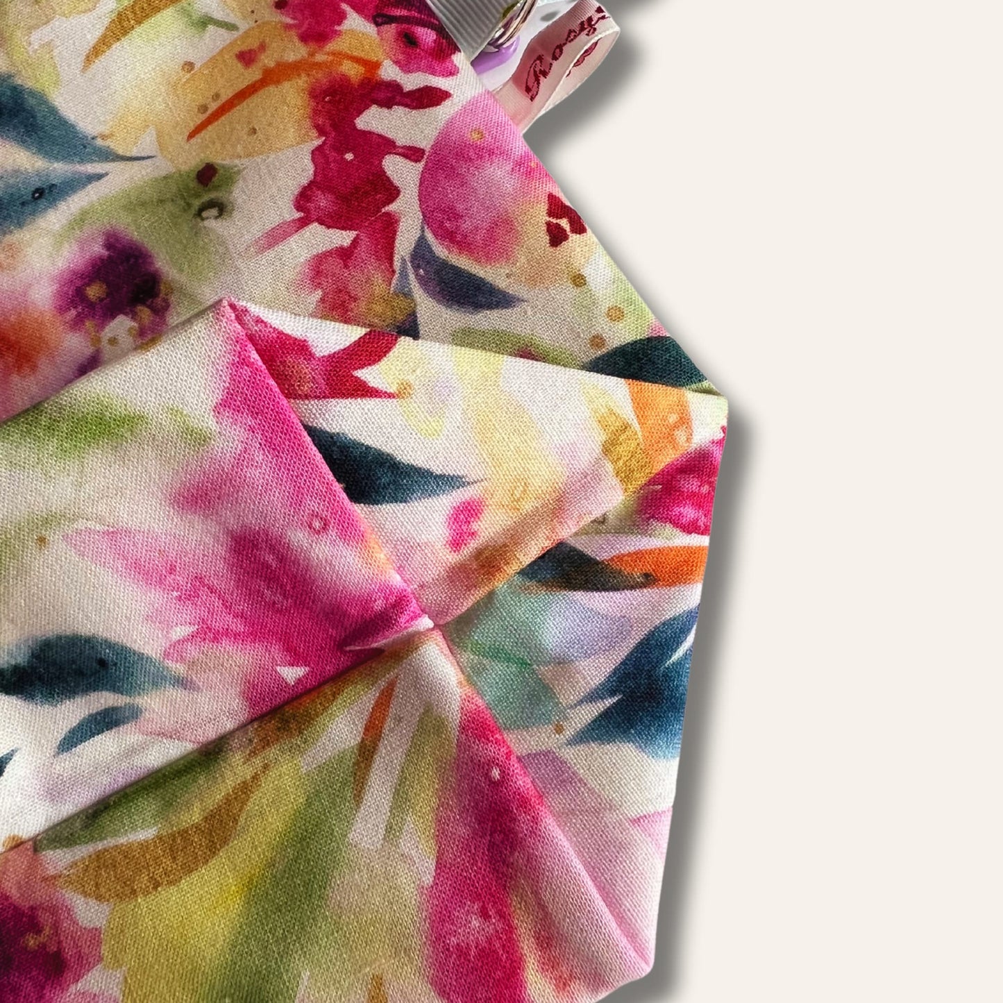Knitting project bag with zipper - Watercolour Flowers