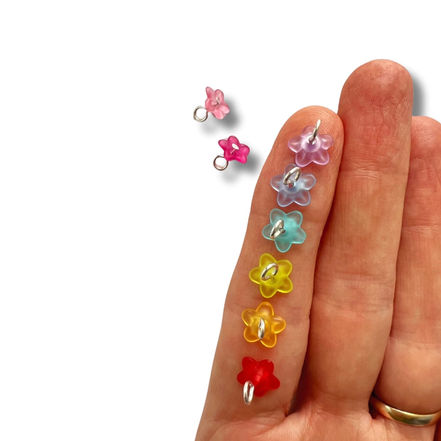 Stitch Markers for Sock & Lace Knitting , snag free - Teeny Flowers