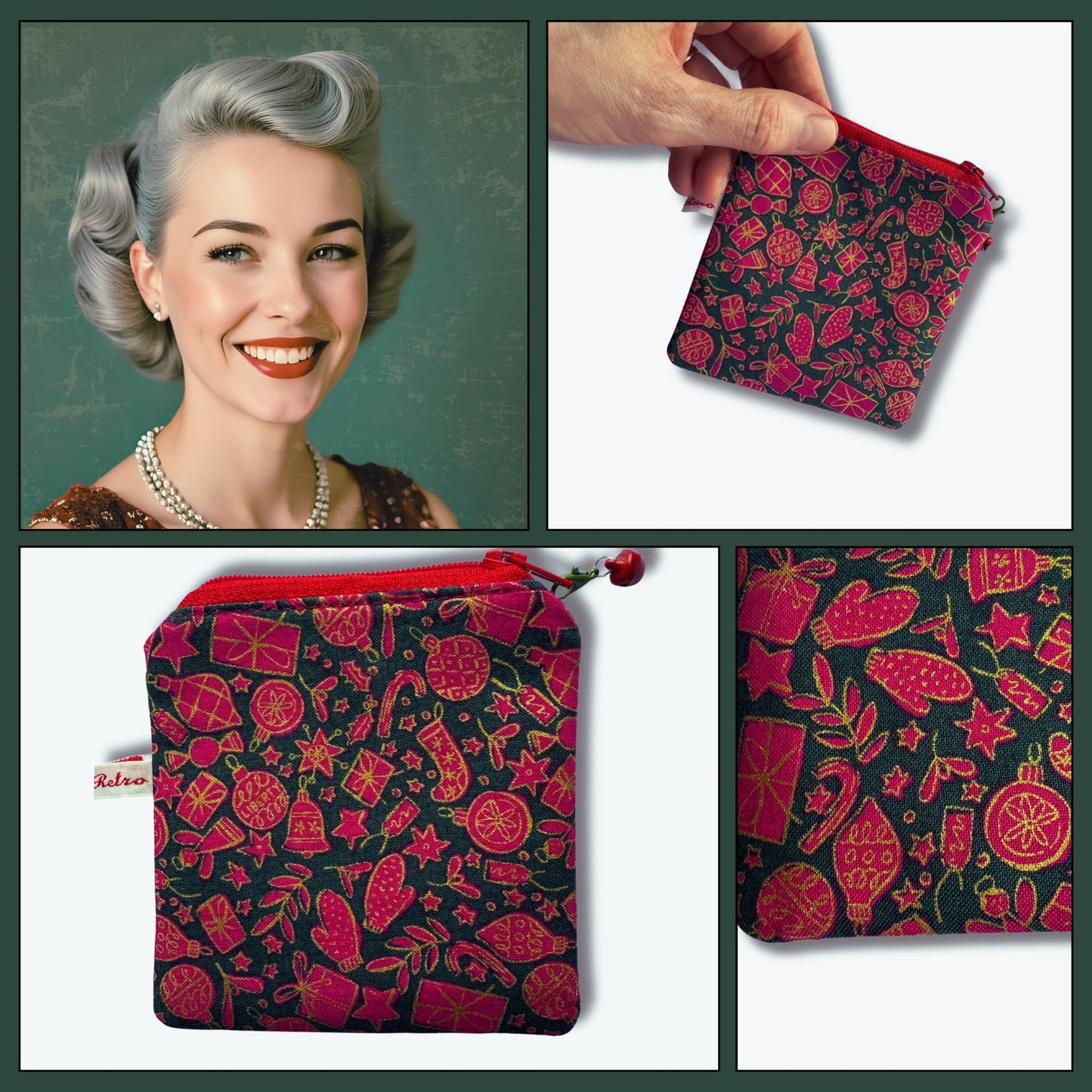 Limited Edition Liberty of London Christmas Fabric Mini Pouch for Knitters' Stitch Markers