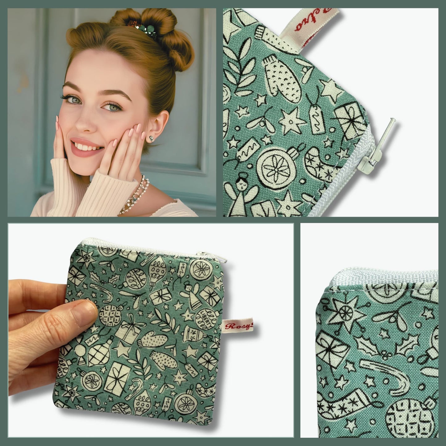 Liberty fabric purse - Festive Cheer