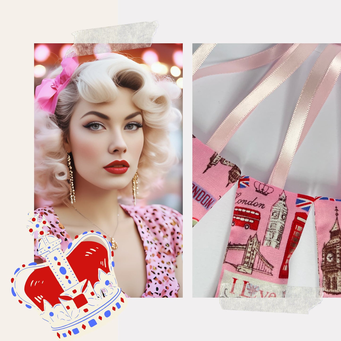 Aromatic Lavender Sachets in Pink London print - Sugar London