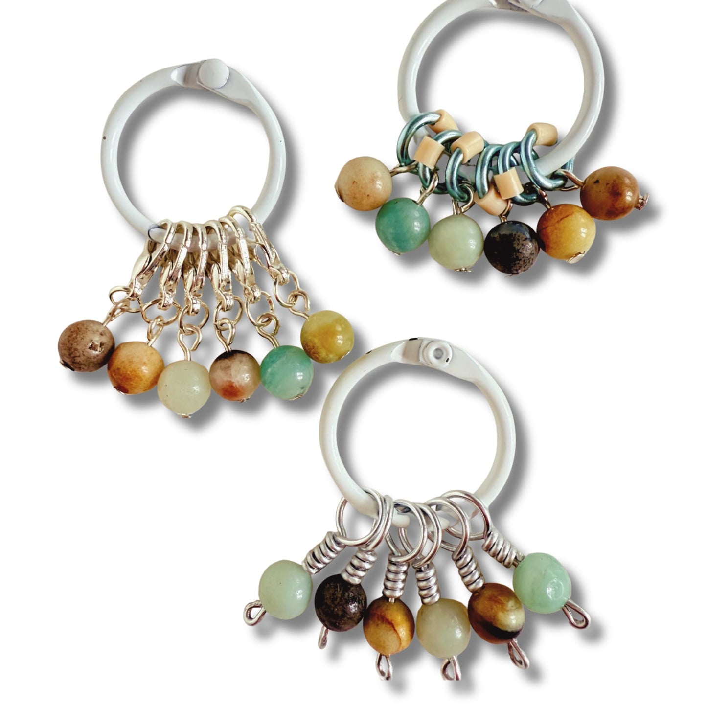 Amazonite Stitch Markers - Coast