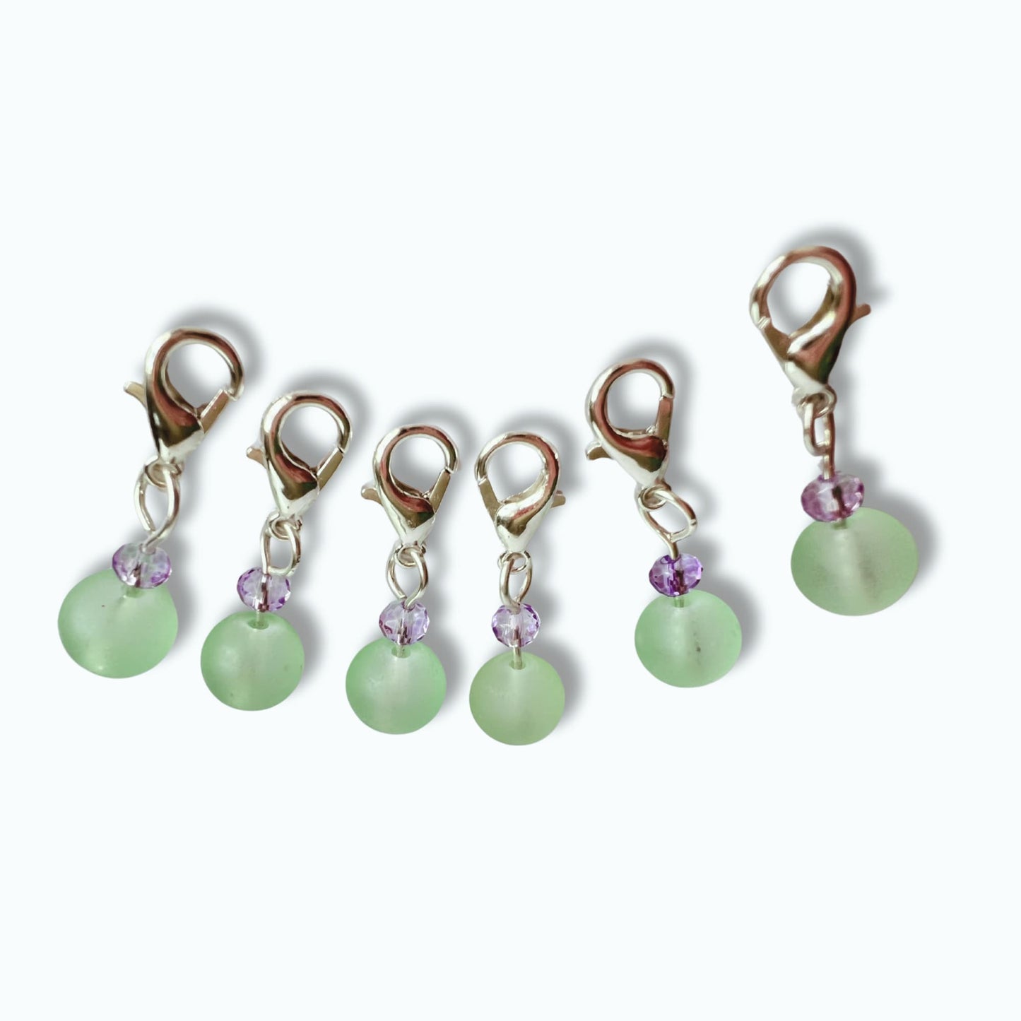 Crochet Stitch Markers - Mint Lavender