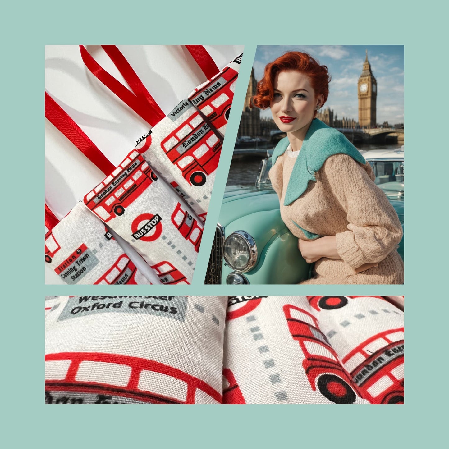 Lavender Bags , Vintage Britain - London Bus
