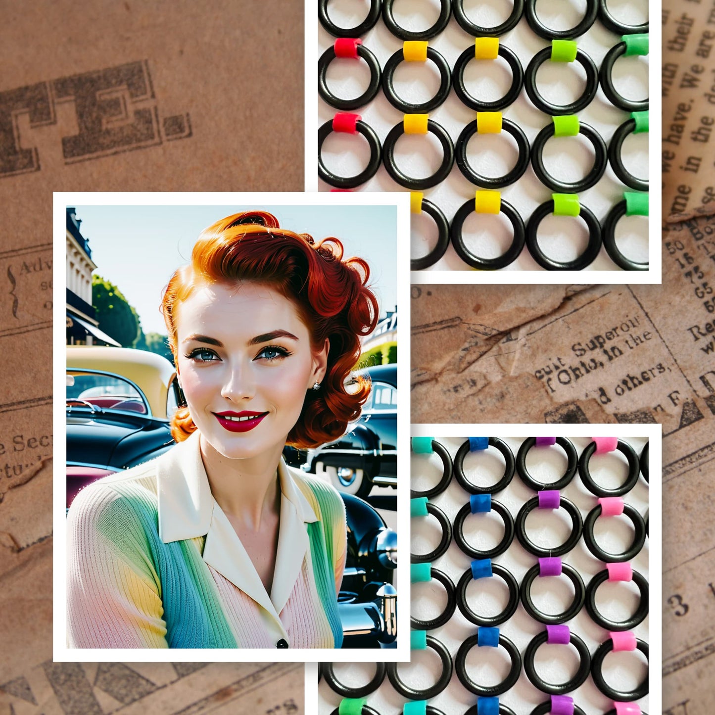 Rainbow Stitch Markers for Sock, Lace & Knitting - Black Rainbow
