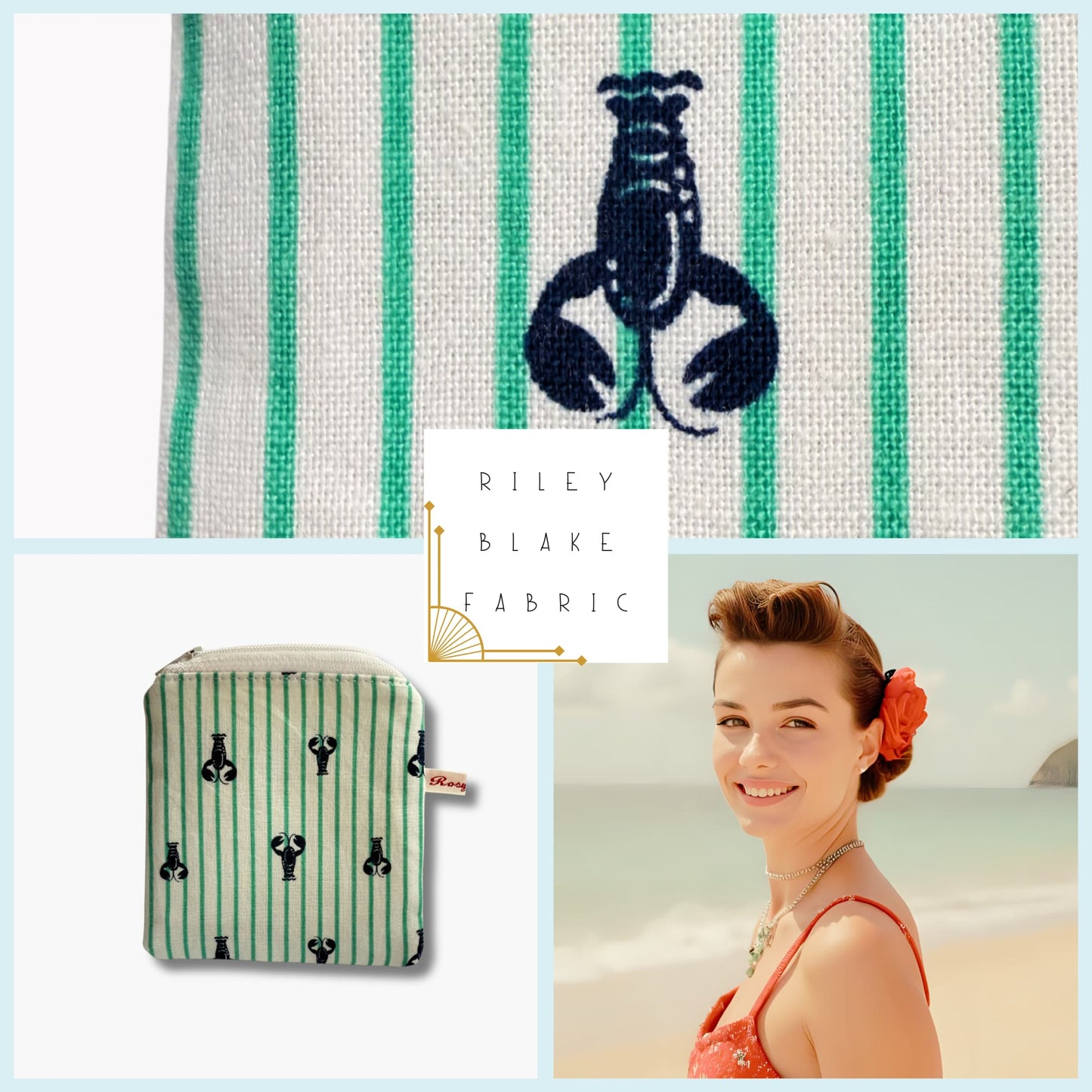 Striped Travel Purse for Stitch Markers - Seaside