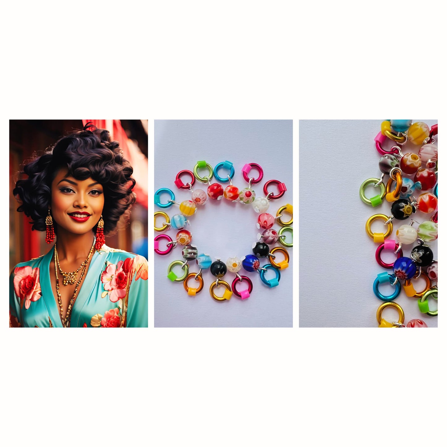 Millefiori Glass Knitting Stitch Markers -Tokyo Pop!