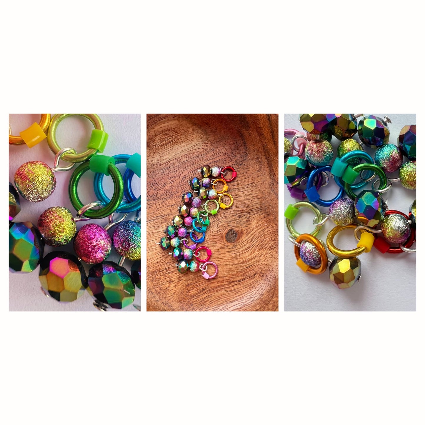 Rainbow Stitch Markers for Knitting - Festival of Colour