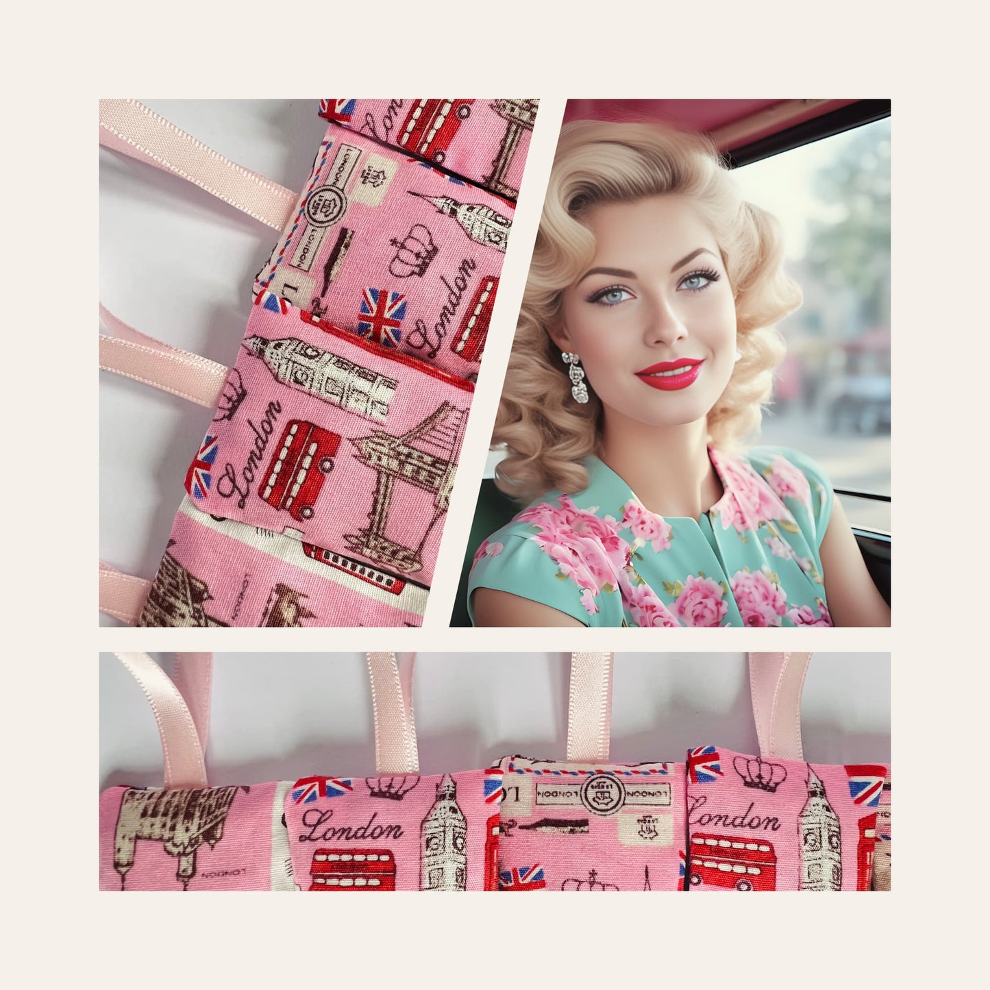 Aromatic Lavender Sachets in Pink London print - Sugar London