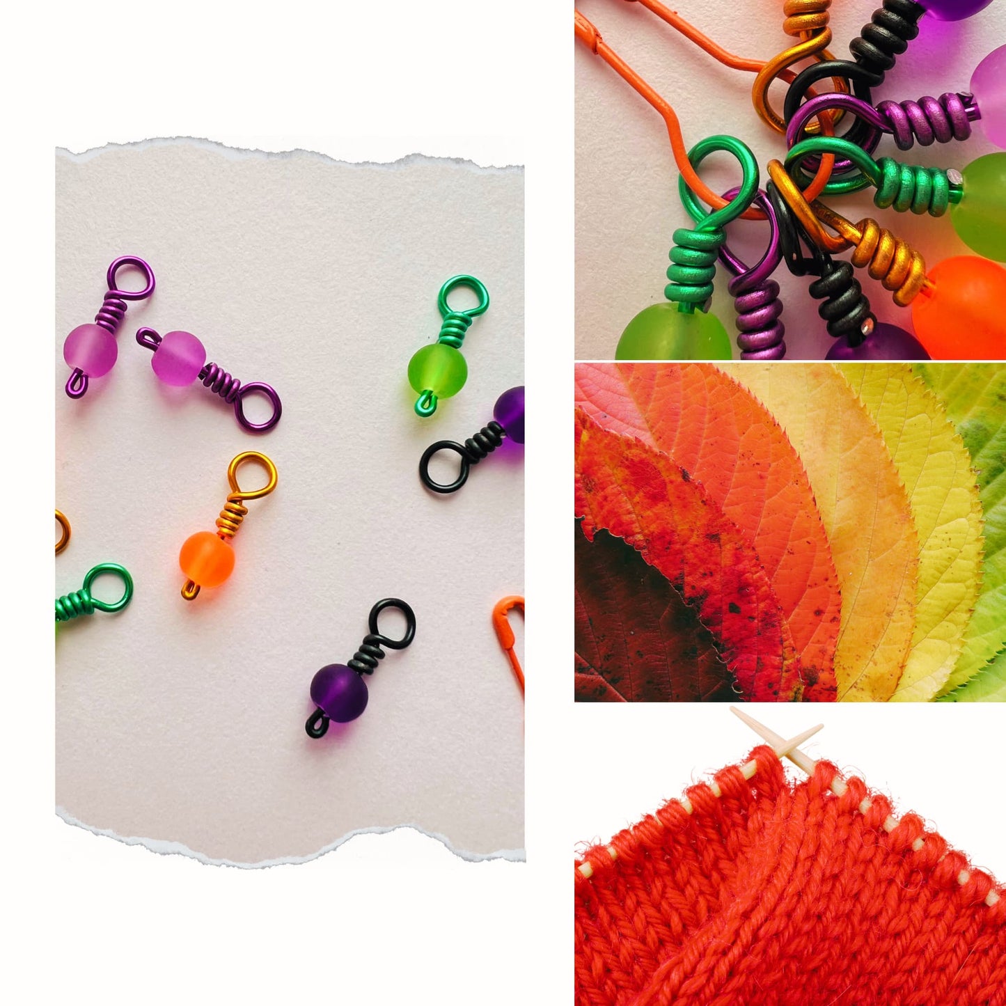 Halloween Stitch Markers, Wire Wrapped Snag Free - Spooky Pops