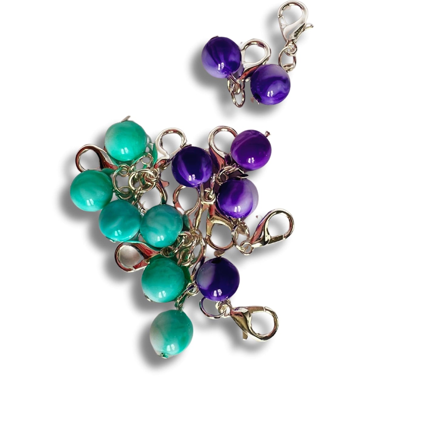 Crochet Stitch Markers - Spearmint and Grape
