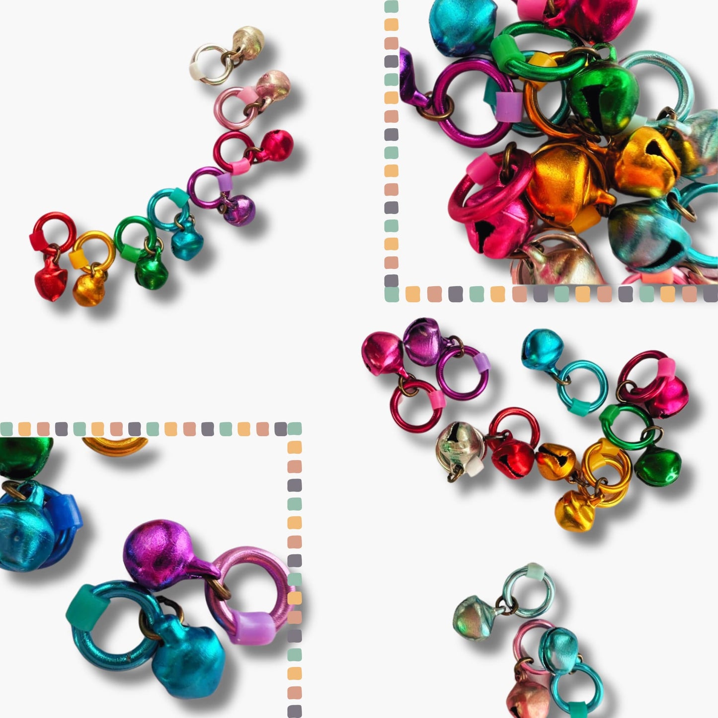 Christmas Knitting Stitch Markers, Rainbow Set - Fairy Bells