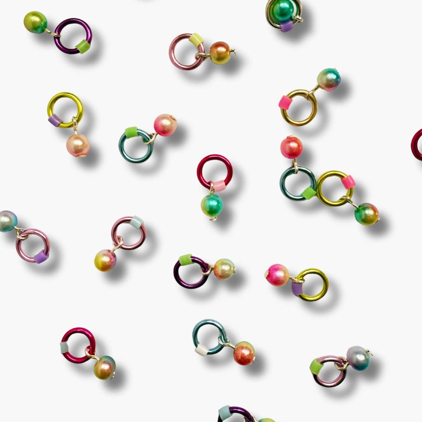 Knitting Stitch Markers in Rainbow Pastels, Snag Free - Unicorn Tears