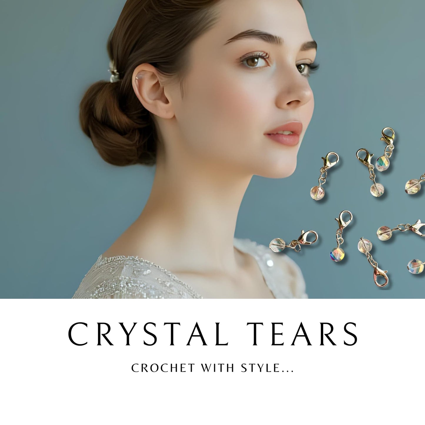 Crochet Stitch Markers - Crystal tears