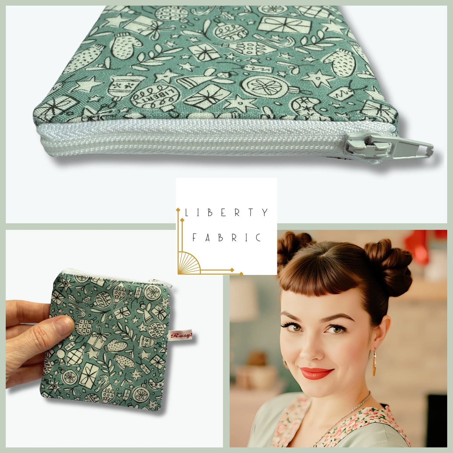 Liberty fabric purse - Festive Cheer