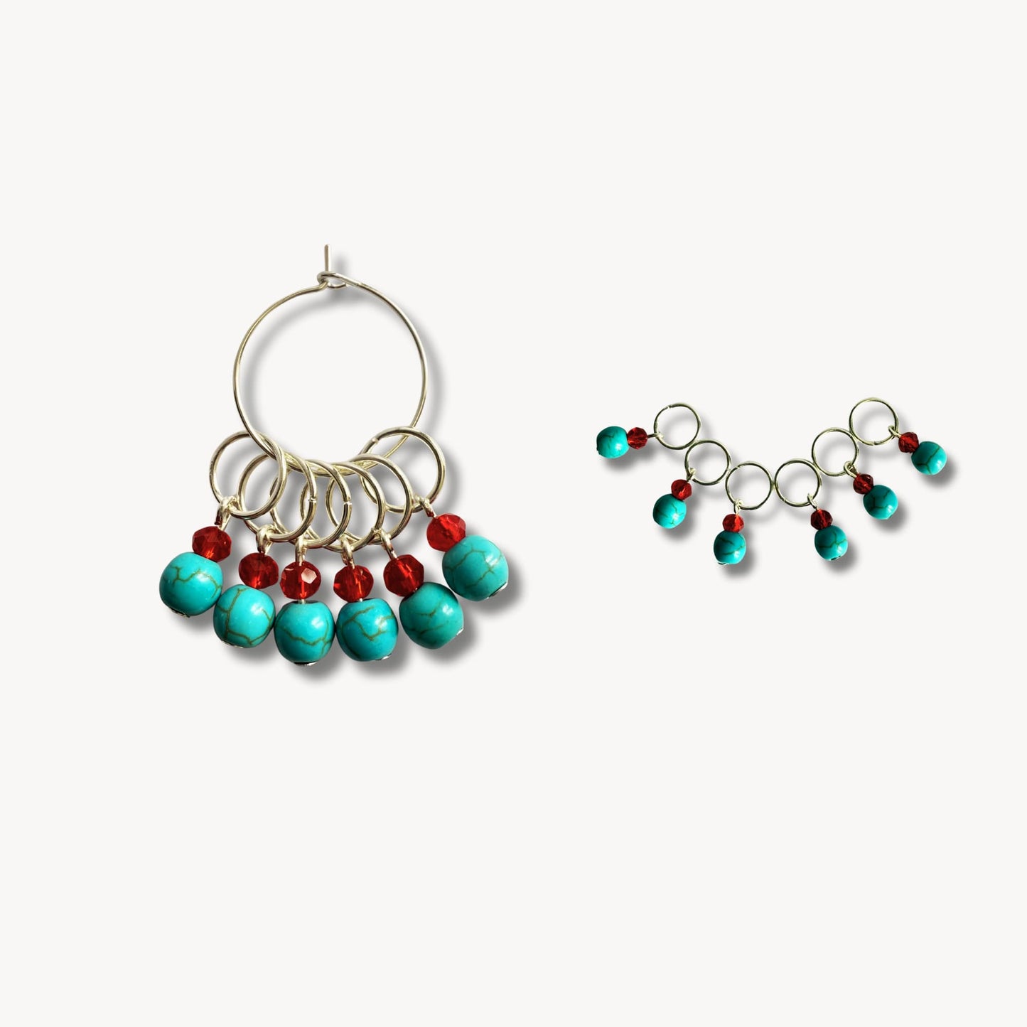Turquoise Stone Stitch Markers - La Dolce Vita