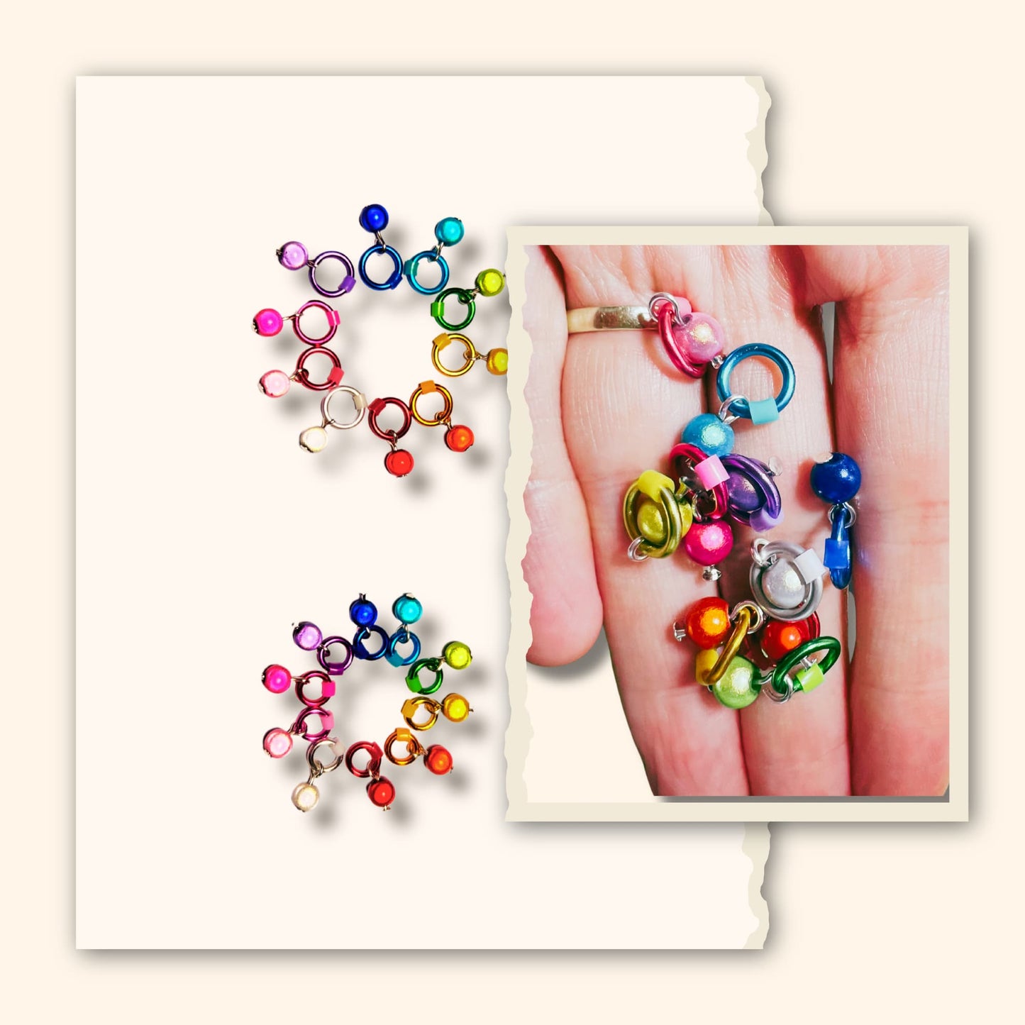 Stitch Markers for Knitting in Rainbow Colours -Glow Balls