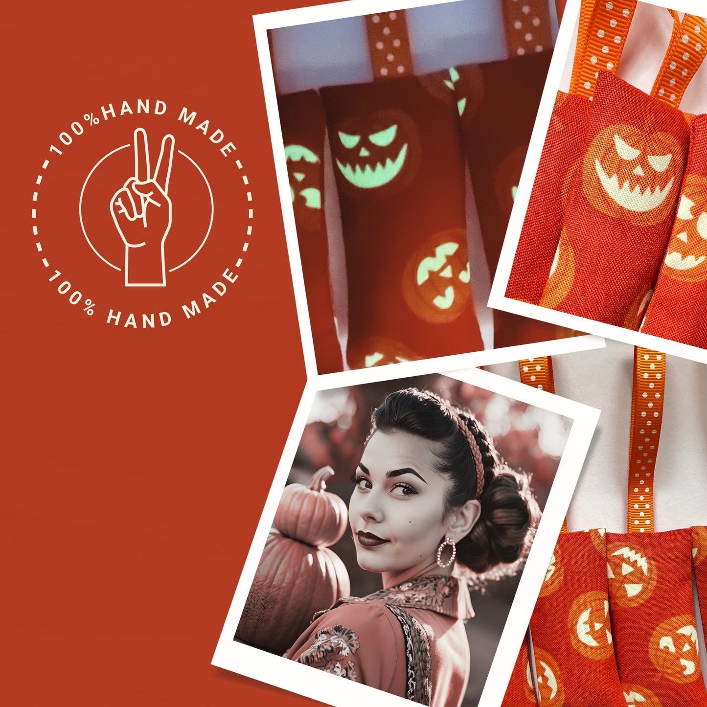 Halloween Gift, Lavender Sachets in Lewis & Irene Glow in the dark Pumpkin Fabric